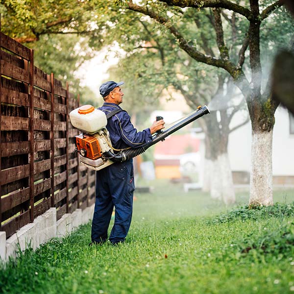 Farmer worker spraying pesticides