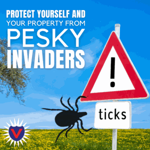 Tick warning sign for property pest protection in O’Fallon, MO